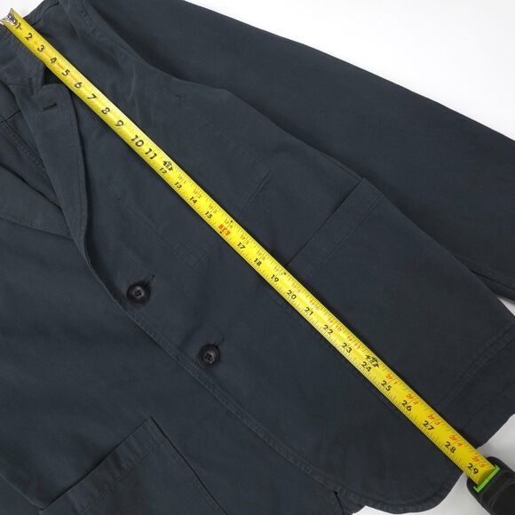 MR P. Garment Dyed Organic Cotton Twill Blazer Steel Blue Tailored Quiet Luxury - Picture 3 of 12